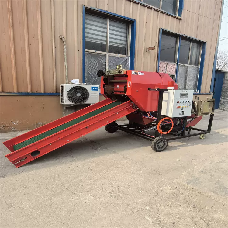 牛羊饲草打包机 青储饲料自动包膜机 70型双膜架裹包机