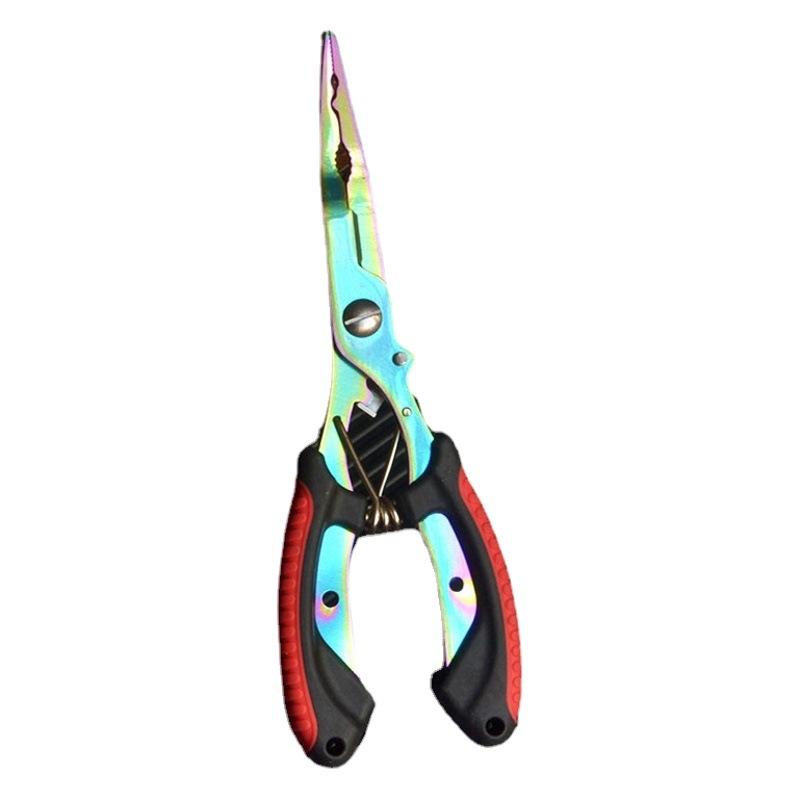 Medium straight mouth Luya pliers titanium-plated anti-rust multifunctional fishing pliers hook pulling line fishing scissors fishing fishing gear