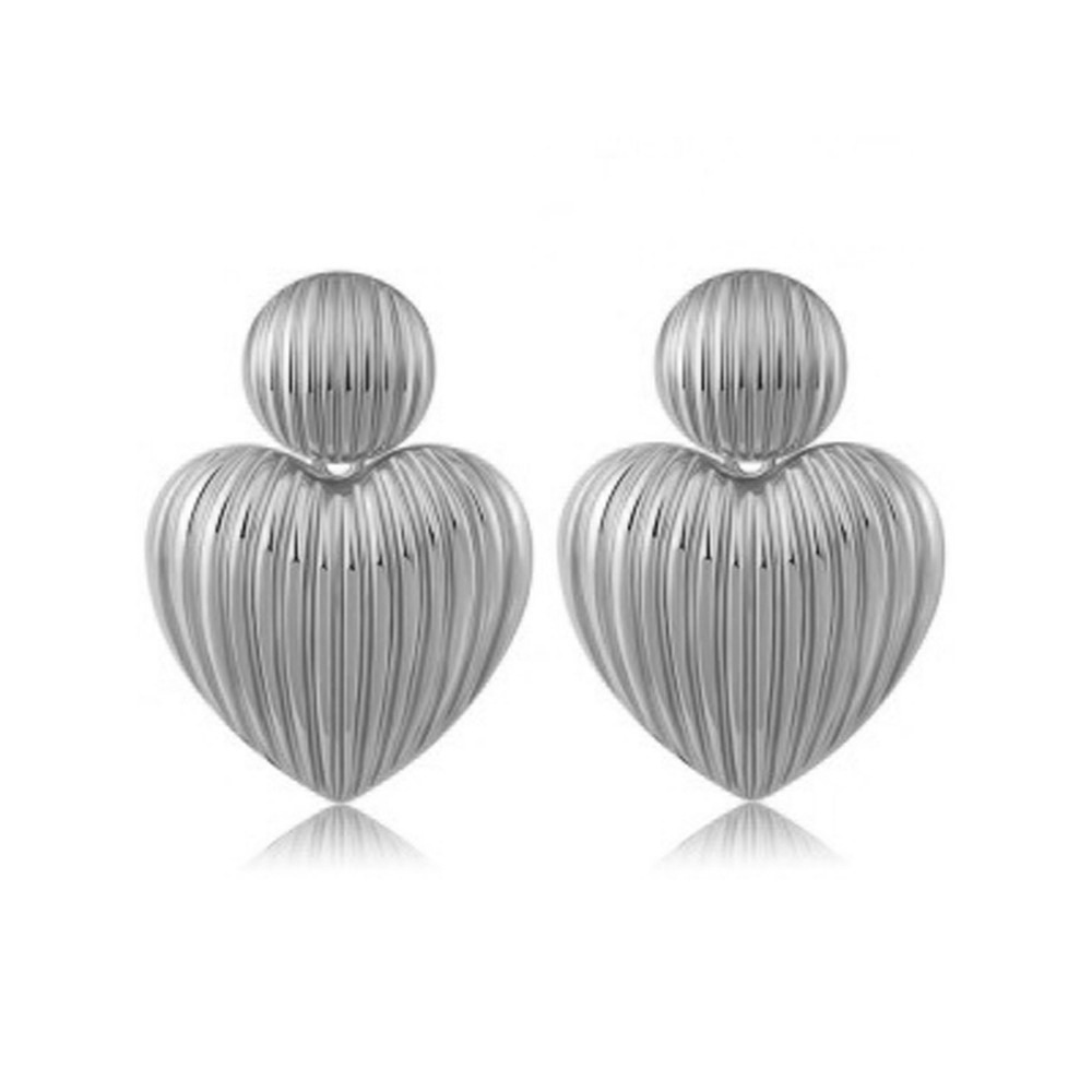 Pendientes plegables metálicos brillantes de diseño de moda transfronterizo, accesorios para las orejas para mujer, joyería retro geométrica con forma de pétalo.