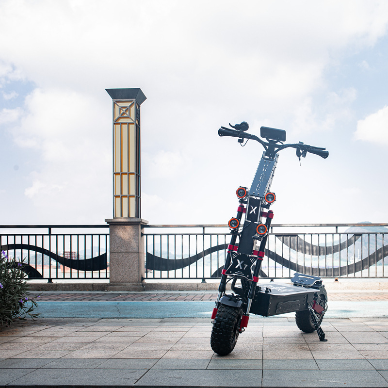 European overseas warehouse one-piece delivery x7 off-road folding adult walking muscle electric scooter double drive 8000W