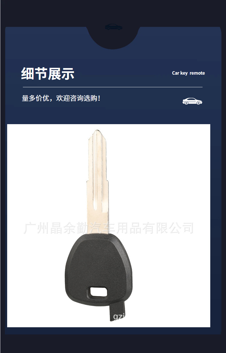 Suitable for Honda Fit Odyssey CRV Accord Straight Chip Car Key Key Replacement Shell Core-pulling