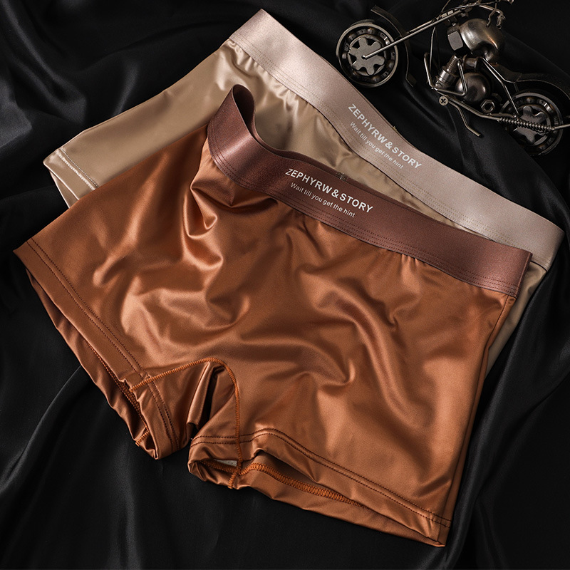 New Women's Satin Light Luxury Ice Silk Underwear Summer Breathable Boxer Women's Safety Pants Boxer Women's Underwear