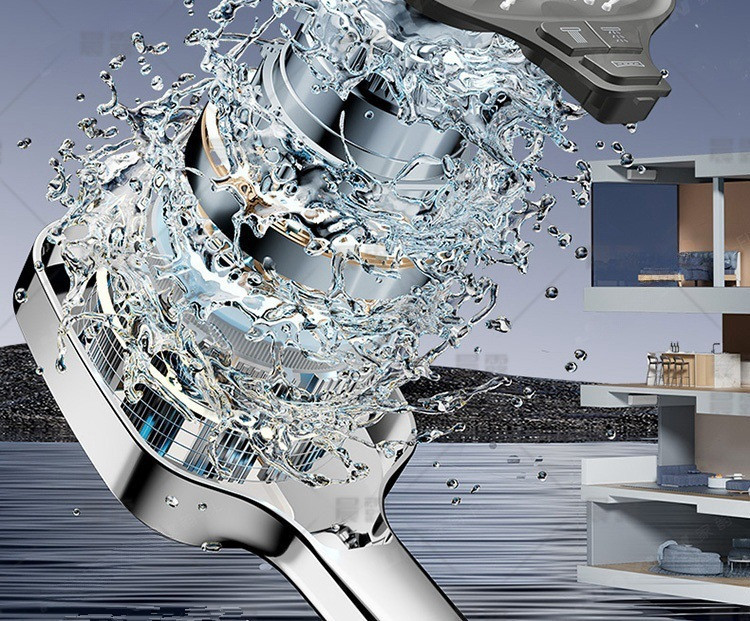 American cross-border 8-function pressurized hand spray, label, new special calendar showerhead, super powerful shower head undefined