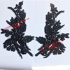 Heavy worker black red holes green glass drilling nail pearl large flowers films autumn and winter mink grass coat outer collar collar waist sewing flowers