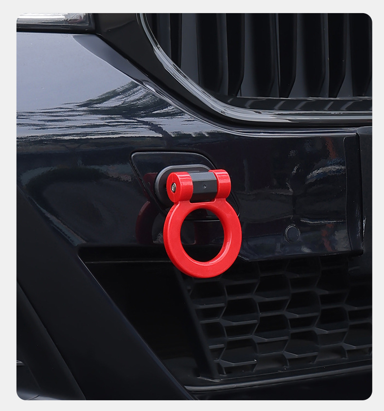 Cross-border automotive exterior modification round triangular hook and loop racing personalized trailer hook adhesive type universal car accessories