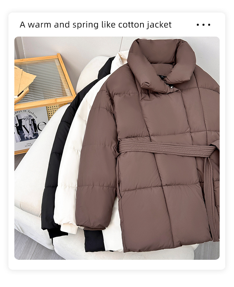 Abbigliamento da donna inverno nuovo cappotti invernali di media lunghezza giacca di cotone celebrità di Internet giacca di cotone sottile e larga con vita spessa_voghion.com
