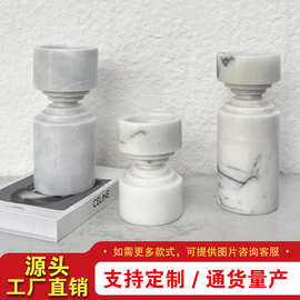 极简现代轻奢云石香薰烛台几何高级家居客厅酒店样板间摆件装饰品