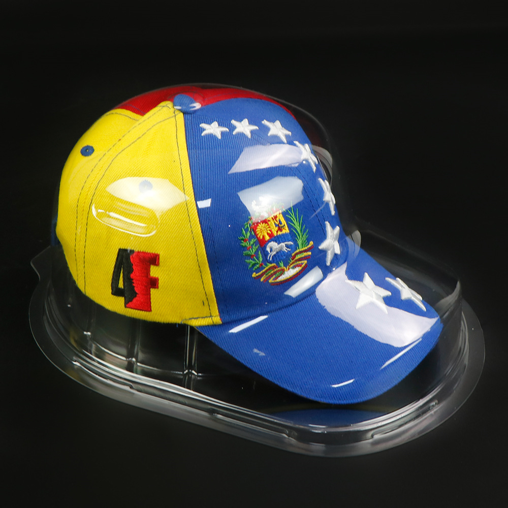 吸塑厂家现货批发一次性塑料带盖卡扣帽子透明pet棒球帽子