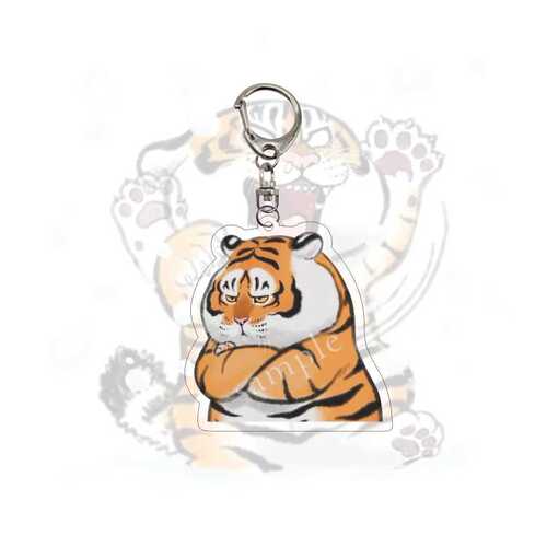 Mezzanine Little Tiger Cute Cerebellar Ax Cartoon Pendant Acrylic Keychain Pendant