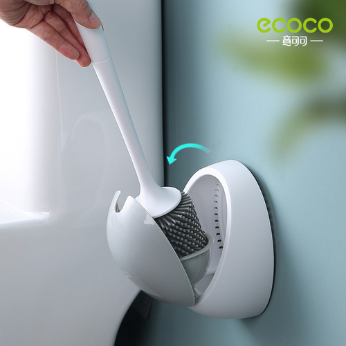 Toilet Brush No Dead Angle Home Wall-Mounted Shelf Creative Bathroom Silicone Washing Squat Toilet Brush Set