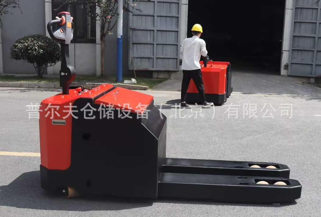 重型短货叉加长站驾踏板式步行式 全电动托盘平台搬运车电子转向