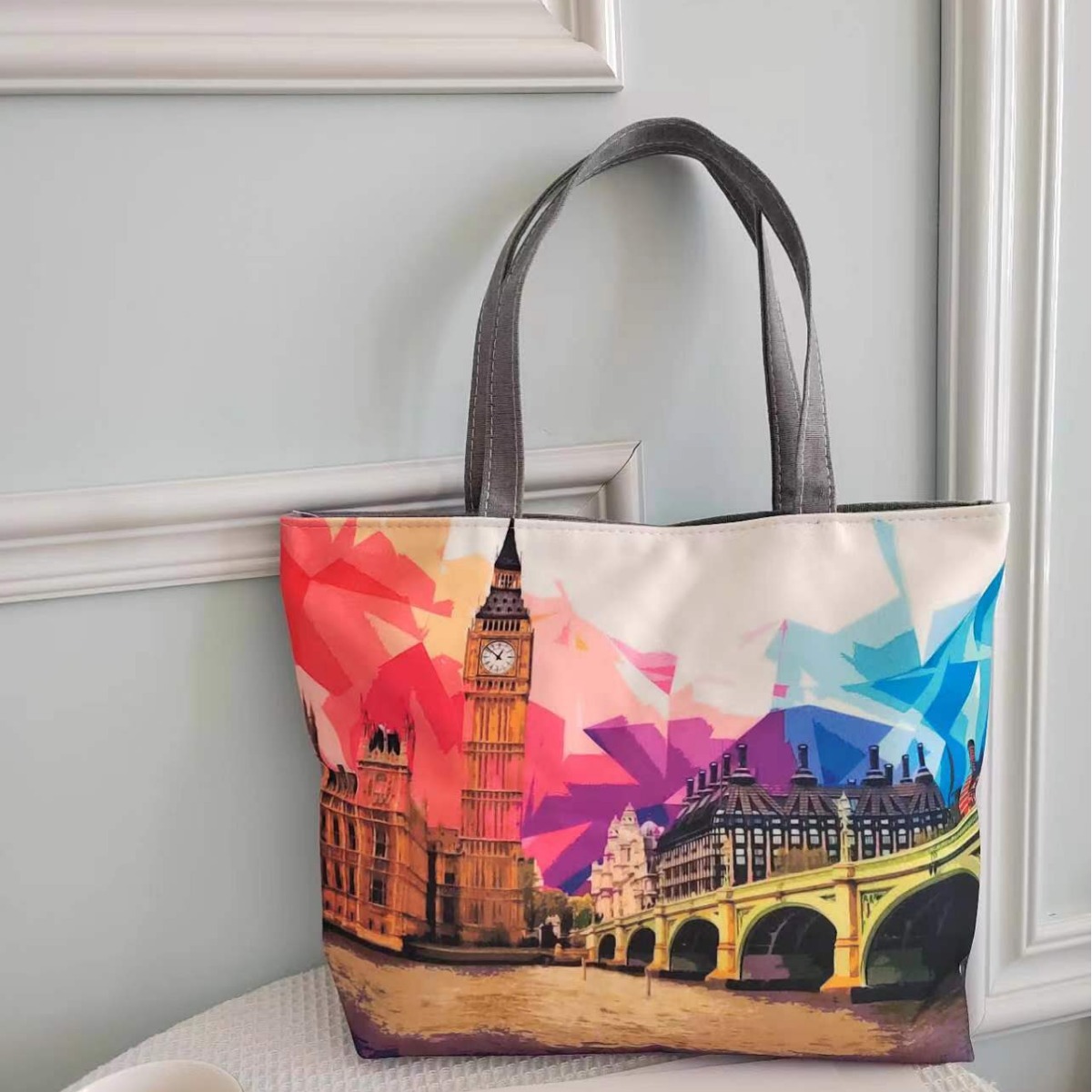 Bolsa de lona de gran capacidad para mujeres 2023 de alta temperatura de transferencia de calor bolsa de hombro de flores bolsa de lona bolsa de mujer bolsa de momia portátil