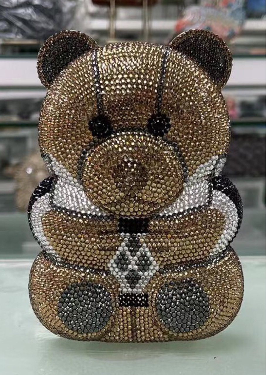 Bolsa de cena de diamantes hecha a mano transfronteriza, bolsa de mano de diamantes, fábrica de sirena Daiwei, orden de bolsa de embrague