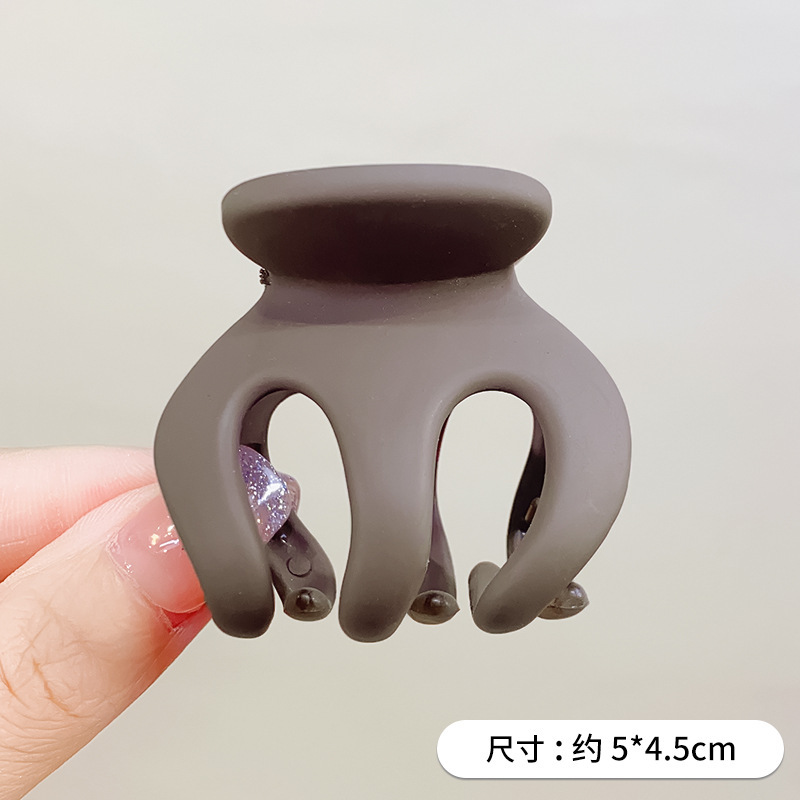 少女の高馬尾固定神器の倒壊防止の後頭部のサメのクリップの大きいサイズの黒色の艶消しのカボチャのクリップの髪飾り|undefined