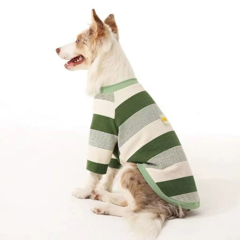 Повседневная одежда для собак в стиле ретро, ​​футболка в полоску для маленьких и средних собак, шнауцер, бордер-колли, золотистый ретривер, лабрадор