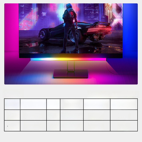Gaming LED Light with USB Touch Screen, Hanging LED Music Atmosphere Control Light with Bluetooth, Chameleon Computer Microphone Light