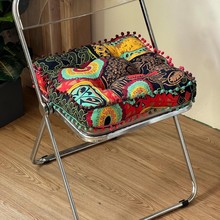 跨境屁股坐垫久坐粗布阳台国朝榻榻米方形毛球屁垫地板垫棉麻坐垫