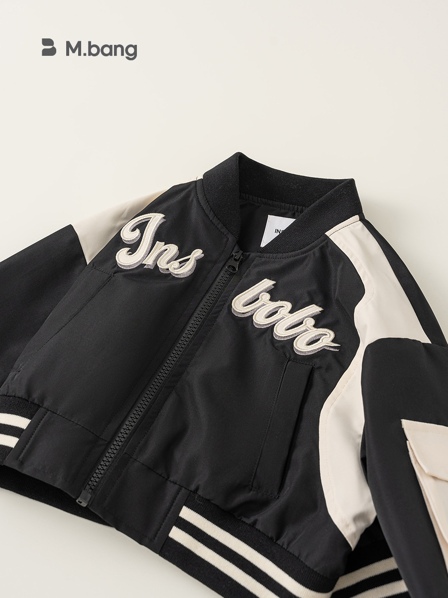 Yoobao otoño 2025 nuevo estilo retro estilo de béisbol de estilo universitario para niños bordados chaqueta de moda