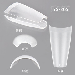 New matte nail design, thin T-shaped medium-length trapezoidal half-adhesive C-arc nail sticker, ultra-thin traceless fake long nails