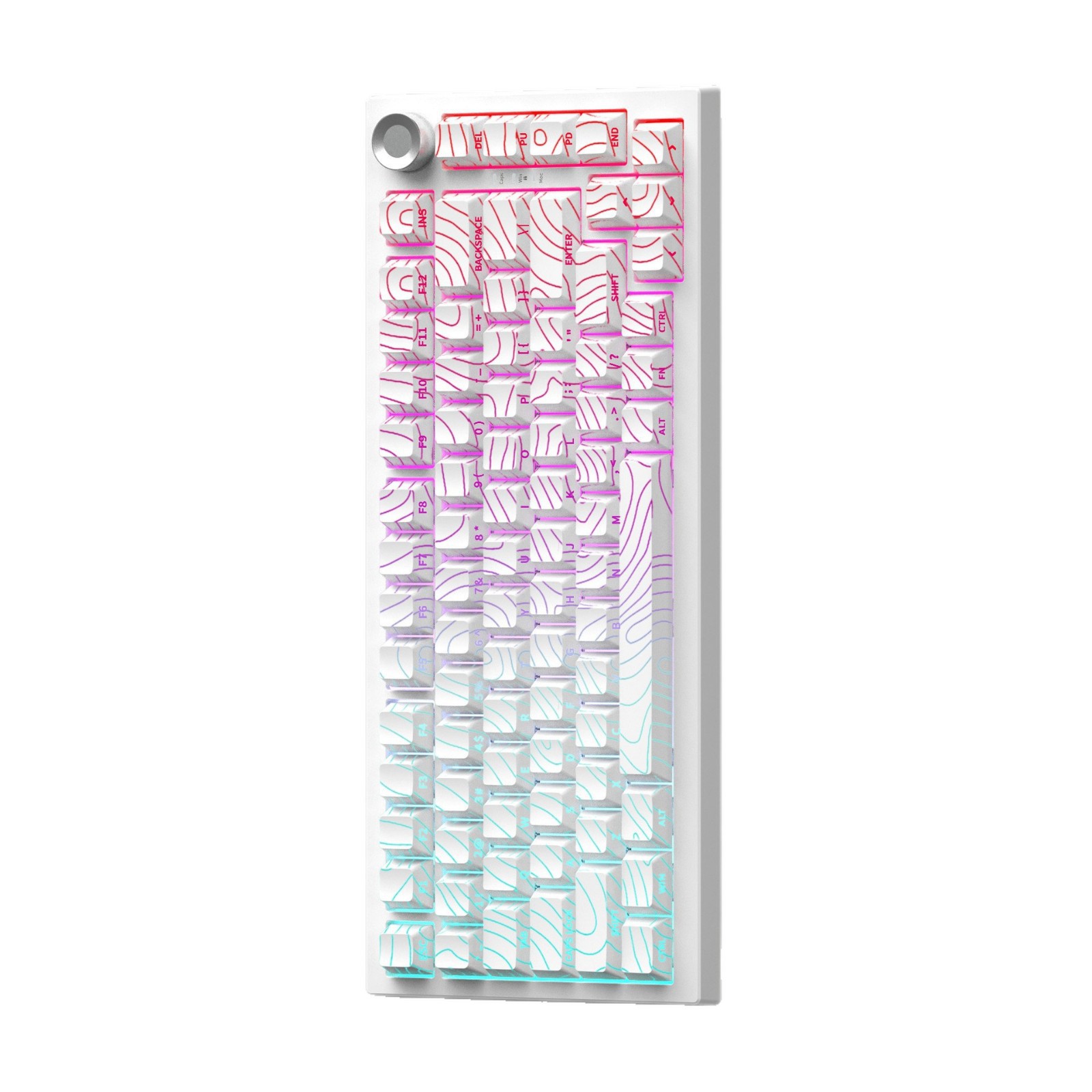 K81 teclado mecánico de tres modos personalizado con perilla de alto valor visual, grabado lateral inalámbrico Bluetooth juego de oficina dedicado a los deportes electrónicos