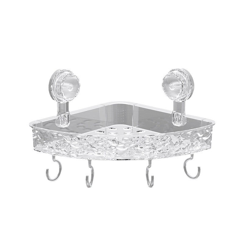 Nuevo estante de ventosa triangular de pared sin perforación, baño, inodoro, lavabo, estante de almacenamiento de esquina image 6