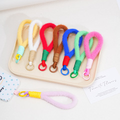 シンプルなぬいぐるみ文房具ストラップ短い手首ロープシンプルなファッション女性バッグアクセサリーぬいぐるみキーホルダー