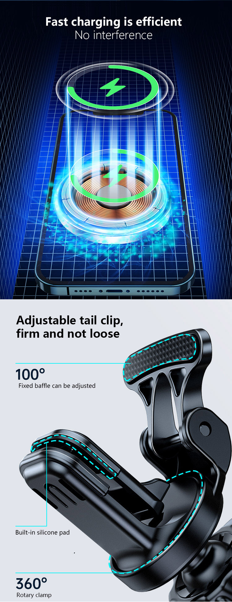 MagSafe Wireless Charging Phone Holder in Car