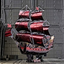 3D立体金图DIY拼装模型 加勒比海盗船安妮女王复仇号