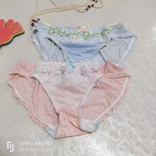 日单外贸批发女士内裤甜美少女内裤牛奶丝舒适低腰少女蕾丝三角裤