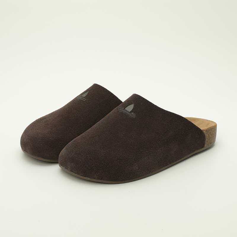 Cross-Border 2026 Genuine Leather Mule Slippers Birkenstock Style Closed-Toe Pure Flat Sole Outdoor Wear New Versatile Birkenstock Shoes