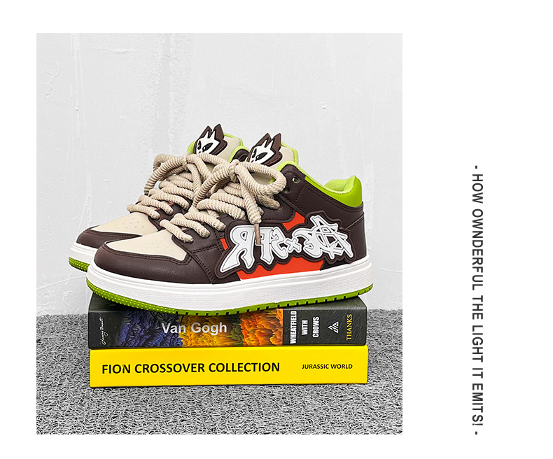 新益美 板鞋男新款小恶魔潮鞋运动时尚休闲高级板鞋