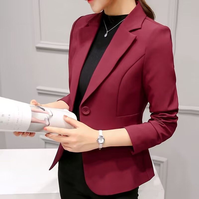 2025春秋新款职业百搭西服长袖韩版气质显瘦小西装外套女短款|undefined