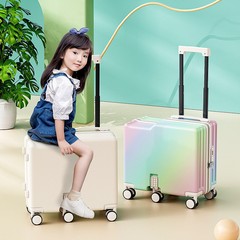 子供用スーツケース 18inch 女の子が乗れる高見えトロリーパスワードボックス 6輪ユニバーサルホイール学生スーツケース