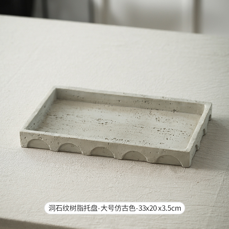 栗石寂風レトロ洞石中古パレットテーブル置物家庭用浴室リビング玄関収納飾り皿|undefined