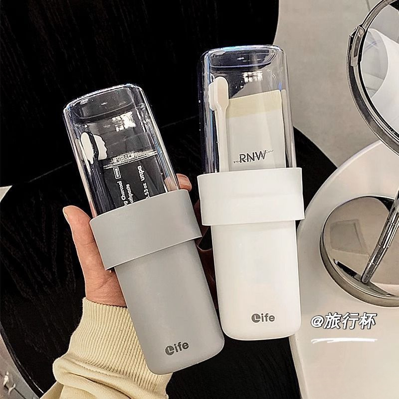 便携旅行漱口杯 简约家用洗漱杯牙刷收纳盒刷牙杯子套装代发塑料|undefined