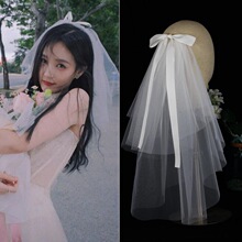 R 27403 Short Pearl White Wedding Veil �����ɫ�^�� ���l