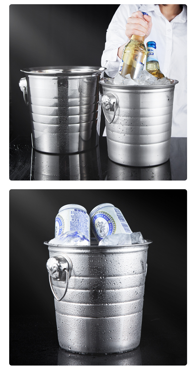 加厚不锈钢冰桶KTV酒吧餐厅啤酒香槟红酒专用家用冰块桶详情12