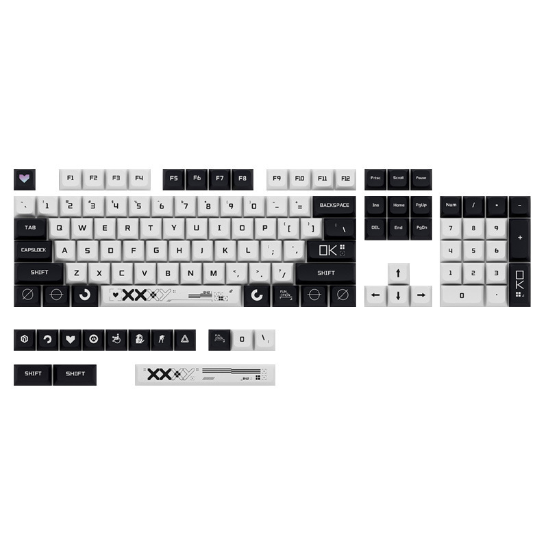 PBT material XDA altura bola tapa original fábrica altura sublimación máquina roja y blanca gran conjunto completo teclado mecánico universal keycap