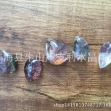 天然水晶红幽灵绿幽灵吊坠项链坠 彩幽灵花幽灵批发 彩幽灵景观石
