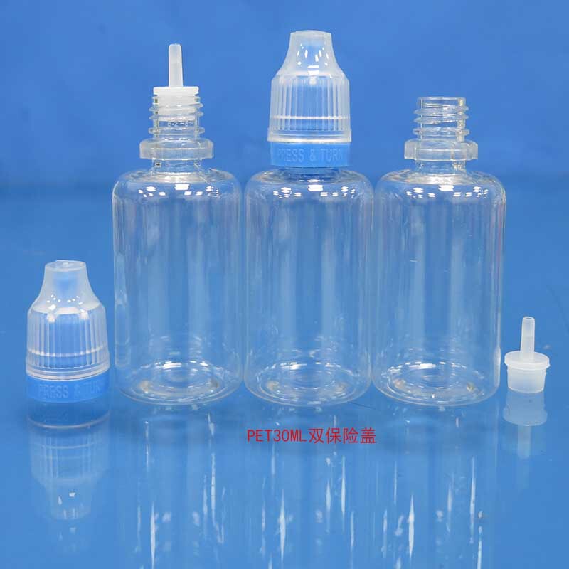 子供に安全な PET30ML ダブル安全キャップ先の尖ったインナープラグドロップボトルエッセンシャルオイル充填カラーライティングエマルジョン空のプラスチックボトル|undefined