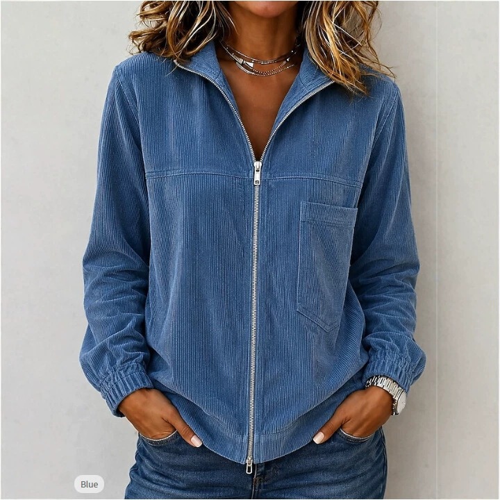 Independent website cross-border bestseller: New autumn solid color jacket for women, European and American simple style corduroy hooded coat for women Independent website cross-border bestseller: New autumn solid color jacket for women, European and American simple style corduroy hooded coat for women