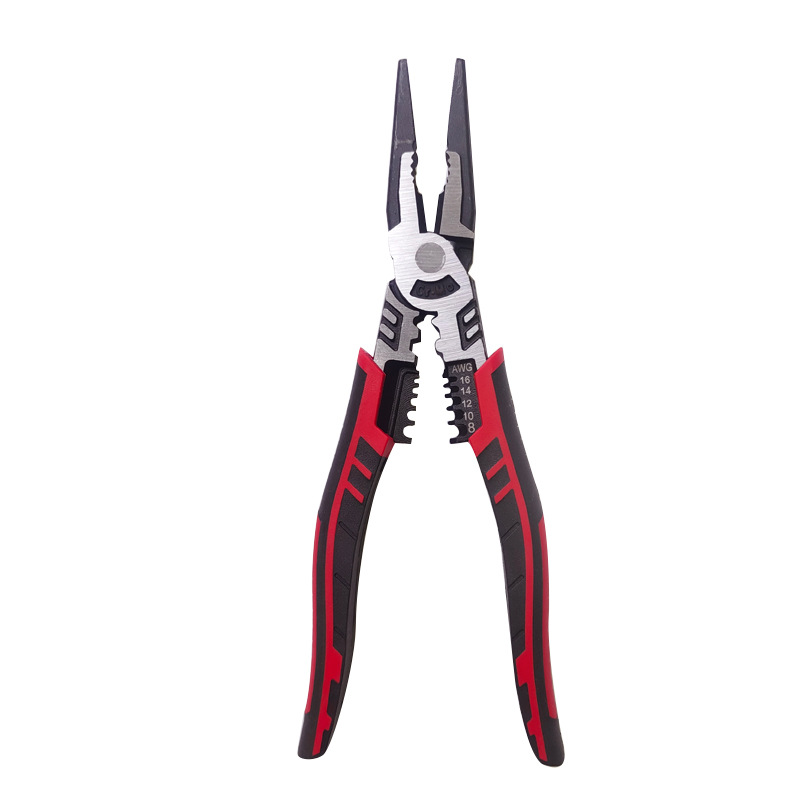 9寸尖嘴钳子钢丝钳子工业级老虎钳省力电工钳多功能家用套装工具