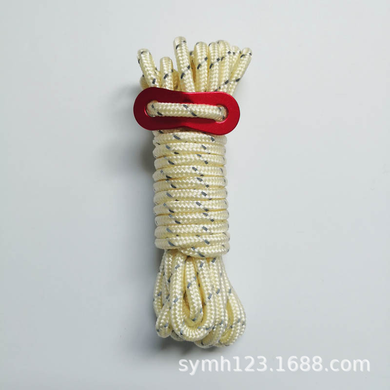 Suministro directo transfronterizo de cuerda de camping al aire libre carpa cuerda vinculante dosel cuerda a prueba de viento cuerda reflectante fija en stock fábrica al por mayor