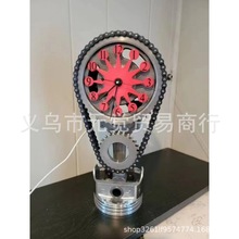 跨境新品 Rotating Gear Clock 创意旋转齿轮塑料时钟工艺摆件