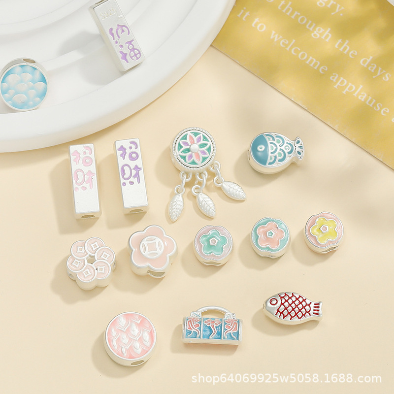 Ancient alloy dumb silver color oil cartoon pendant lucky animal creative pendant handmade diy accessories