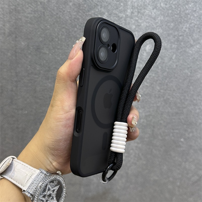 适用苹果17Promax肤感磁吸磨砂手机壳挂绳iPhone16玻璃镜头膜全包|undefined