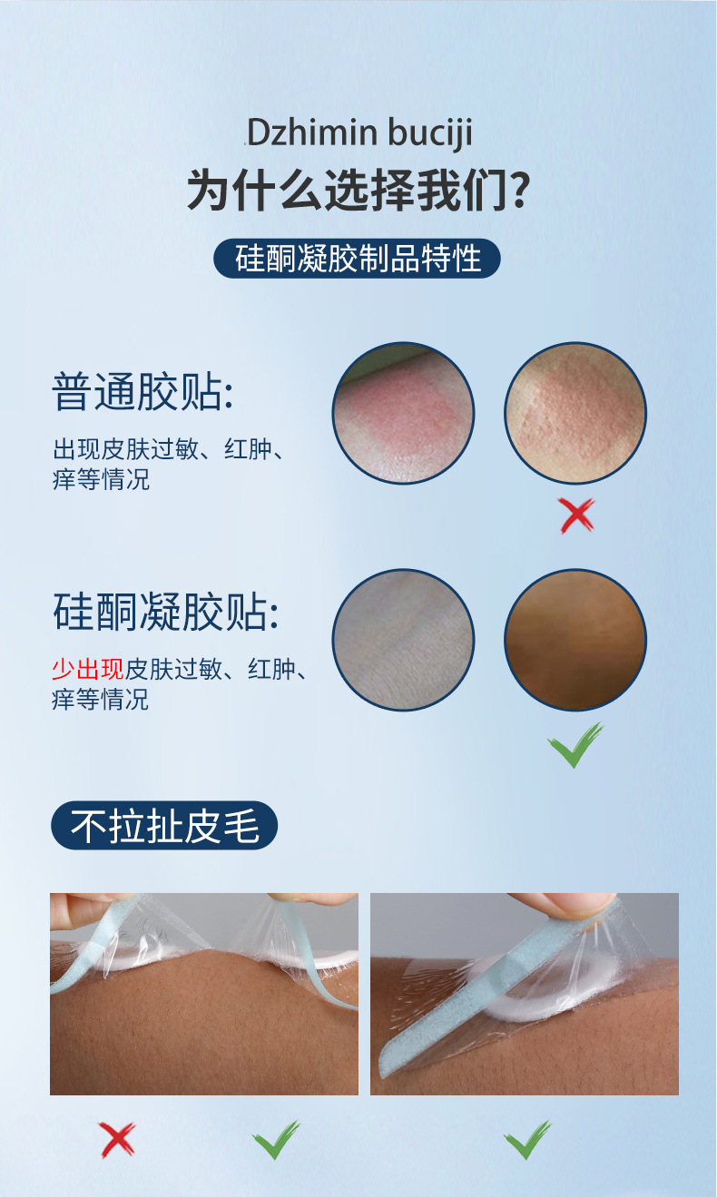 Silicone Gel PU Film Breathable Waterproof Acupoint Patch Blank Dressing 7x7 cm key features