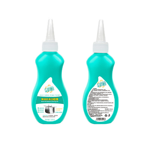 Black pot bottom cleaning gel to remove oil stains and black scale. Special black pot bottom cleaner for stainless steel kitchen utensils. Wholesale.