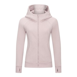 Yoga Clothing Autumn and Winter Running Jacket Fitness Top Slim-fit Hooded Cardigan Sweatshirt Women's fleece-lined Thickened