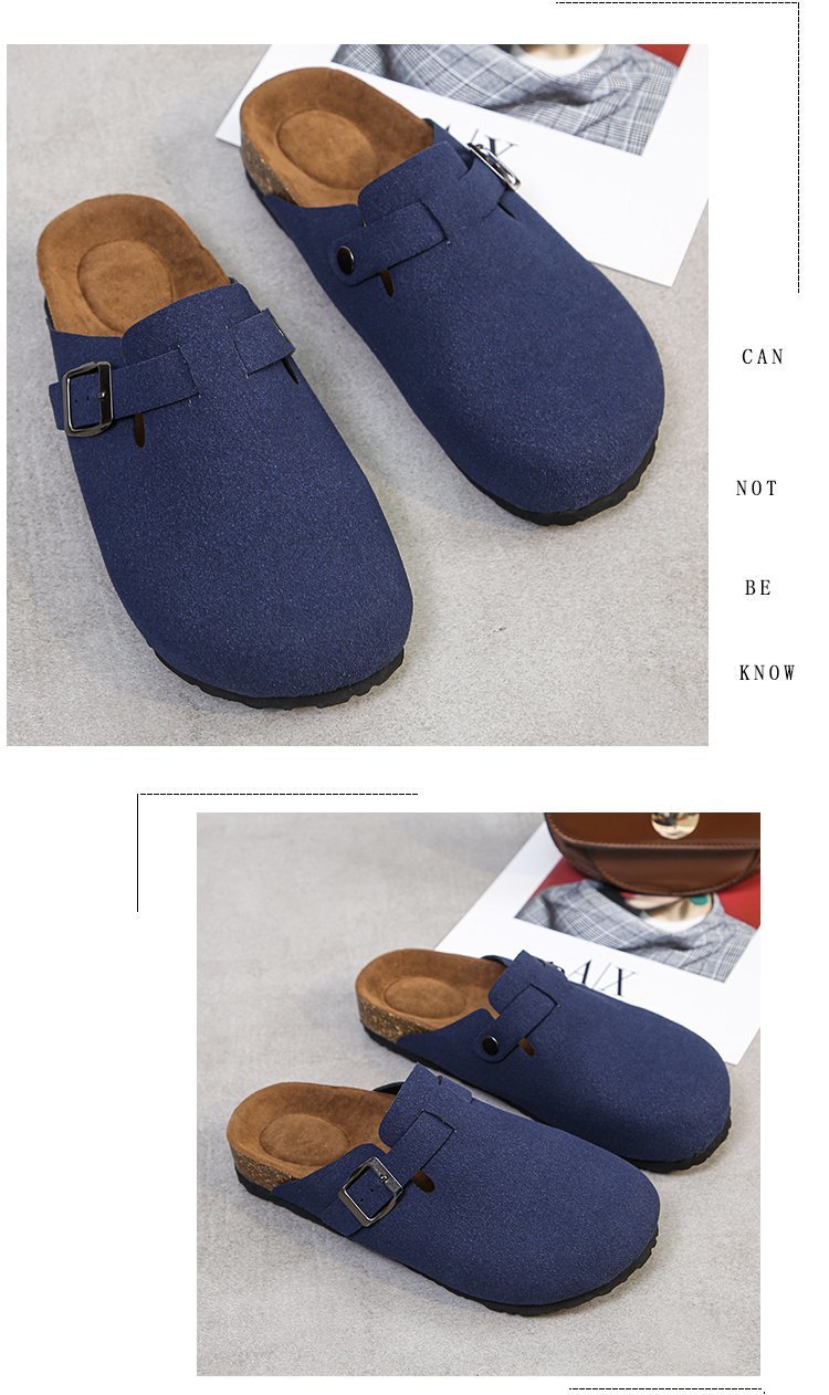 Spring 2021 European and American retro Baotou half-slipper women's cork flat flat large size casual one-step lazy lady's slipper undefined